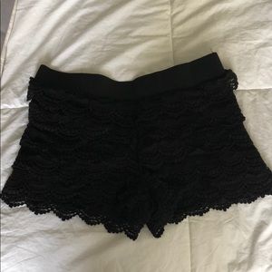 Forever 21 Ruffled crochet Lace HighWaisted Shorts